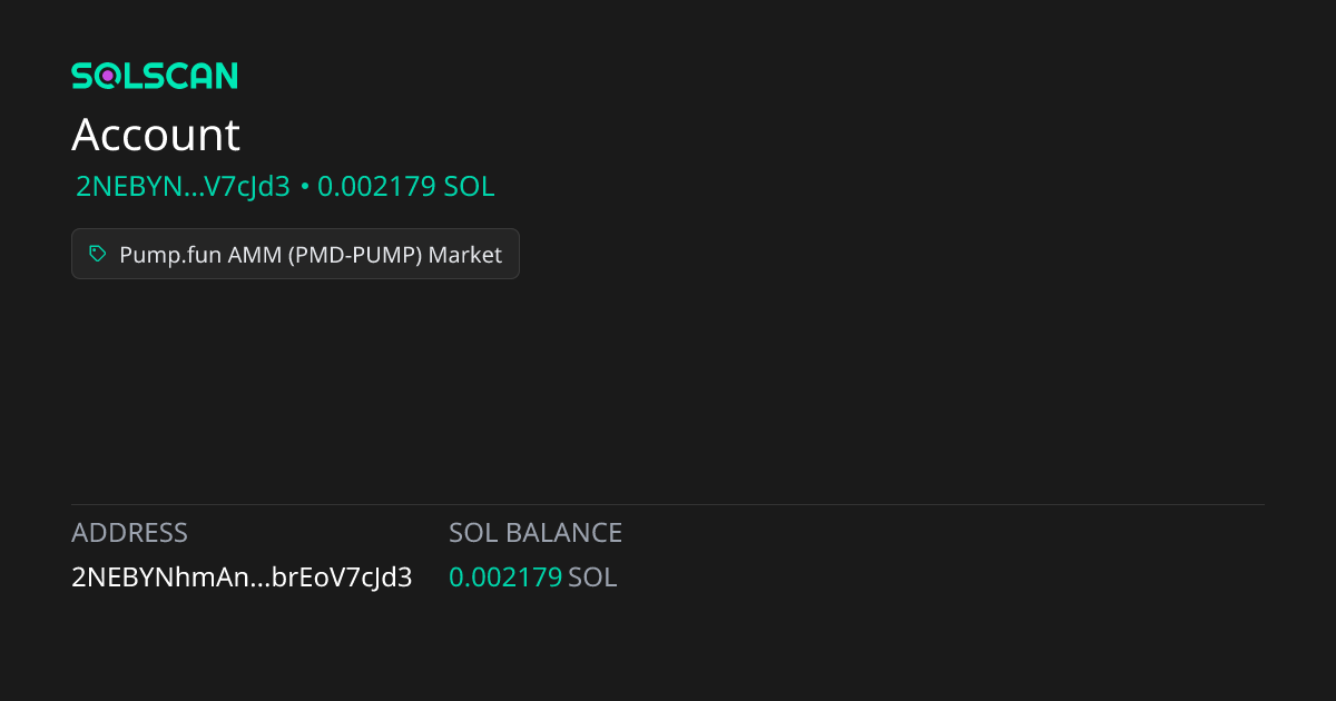 Pump.fun AMM (PMD-PUMP) Market | Account ...