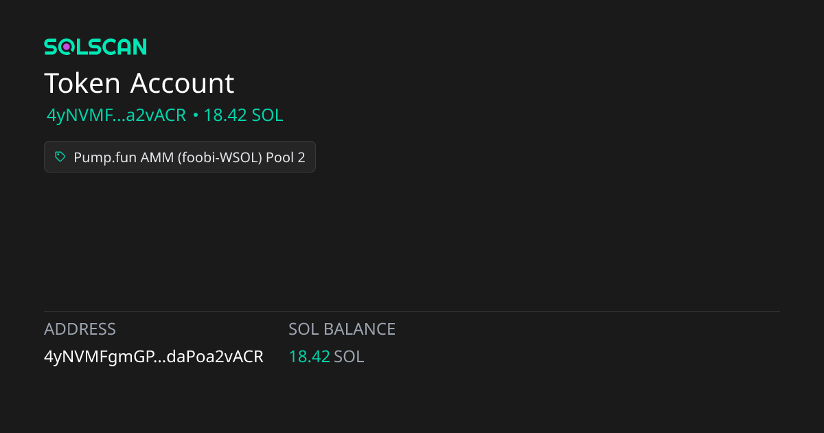 Pump.fun AMM (foobi-WSOL) Pool 2 | Account ...