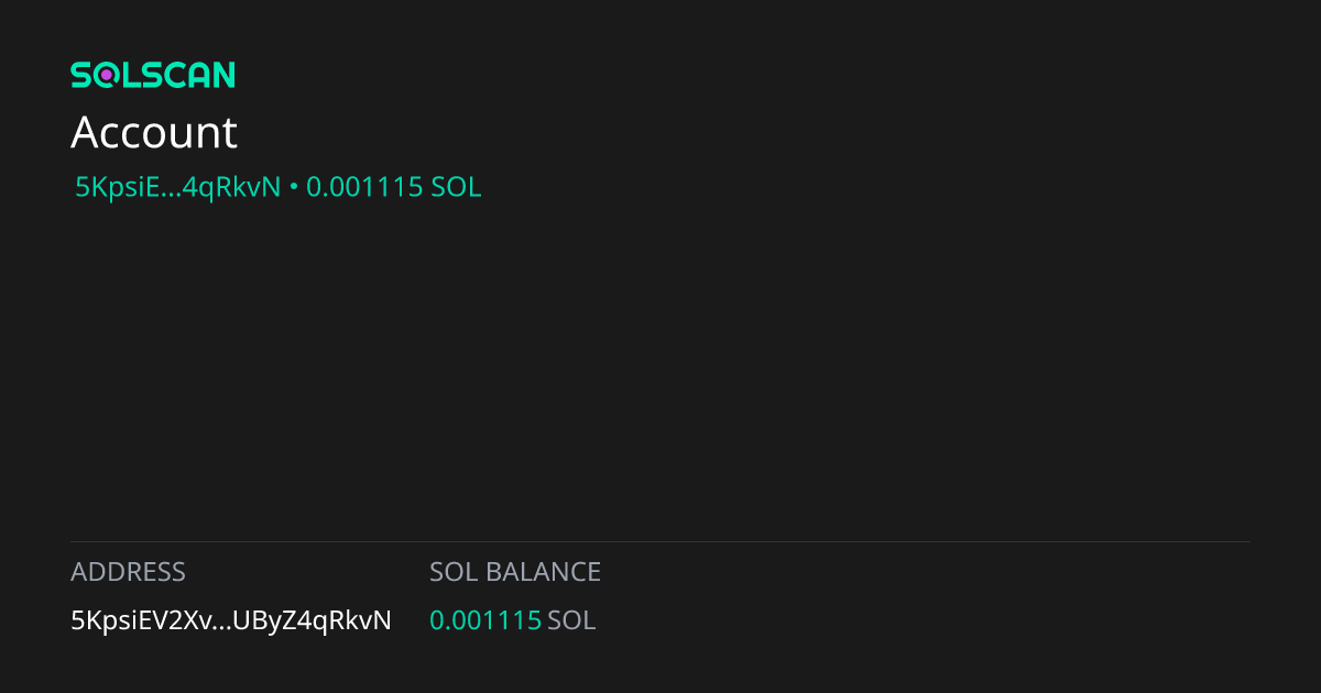 Account 5KpsiEV2Xvm83LnAUFgHcn88NwZQfTaiopUByZ4qRkvN | Solscan