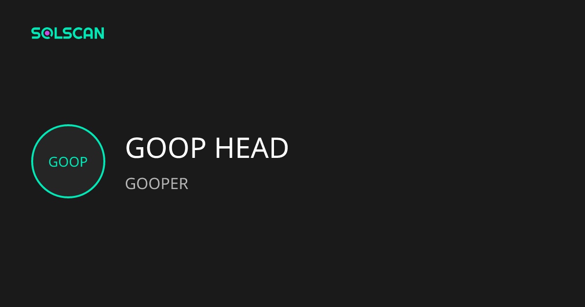 GOOP HEAD (GOOPER) Token Tracker| Address ...