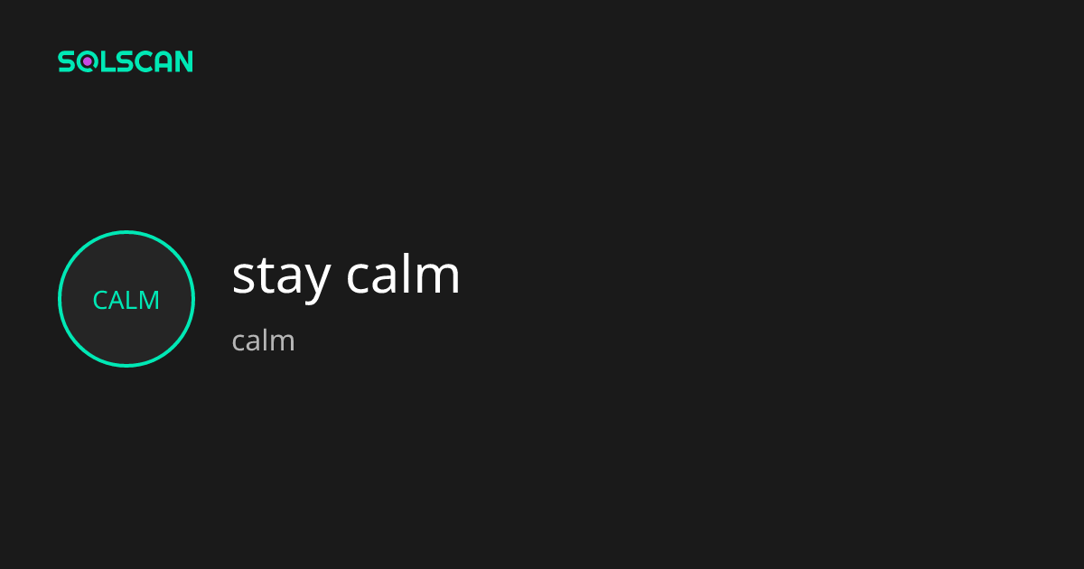 stay calm (calm) Token Tracker| Address ...