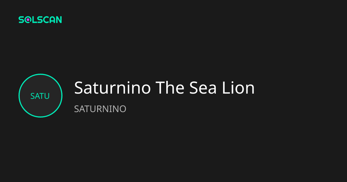 Saturnino The Sea Lion (SATURNINO) Token Tracker| Address ...