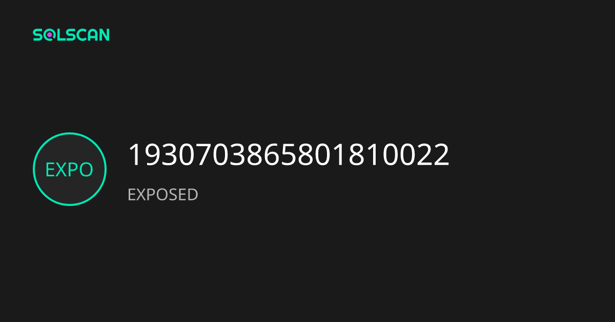 1930703865801810022 (EXPOSED) | Solscan