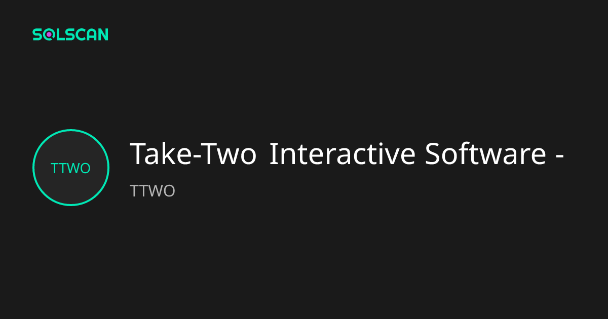 Take-Two Interactive Software - (TTWO) Token Tracker| Address ...
