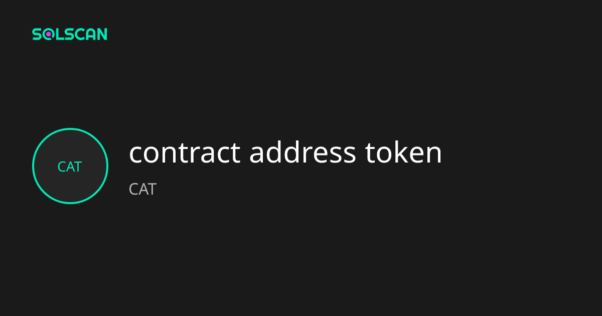 contract address token (CAT) Token Tracker| Address ...