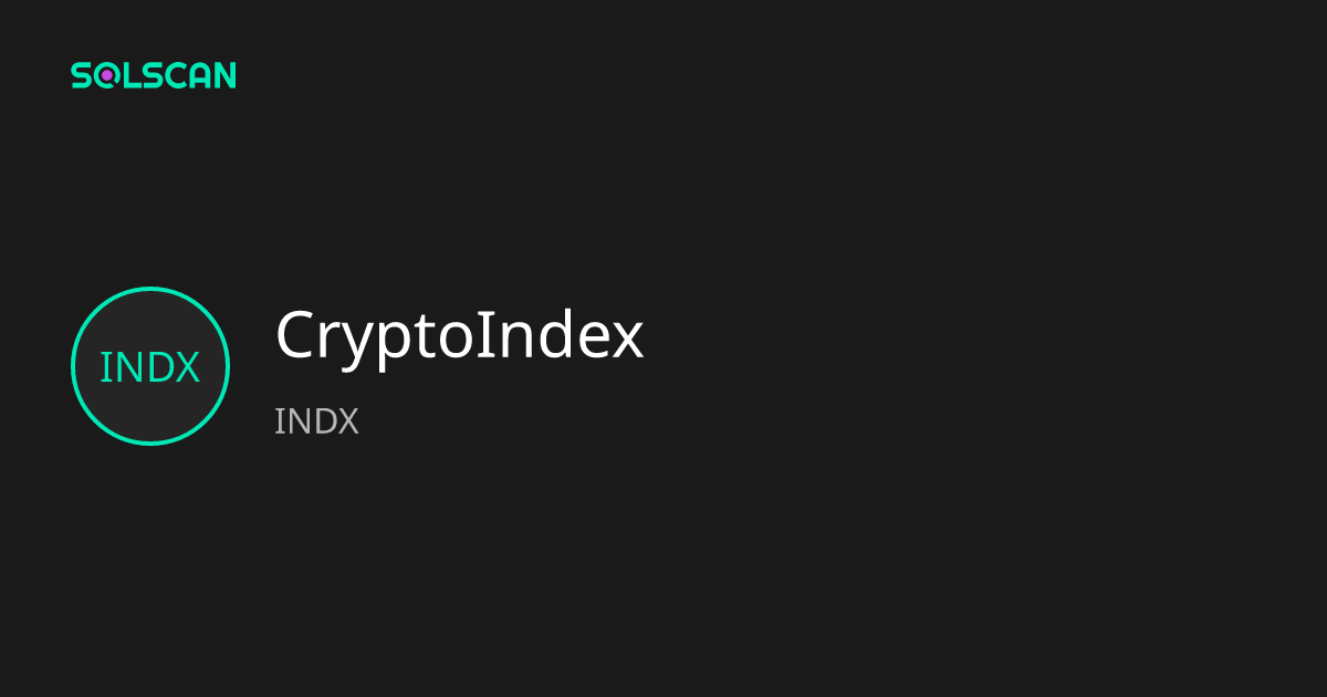 CryptoIndex (INDX) | Solscan